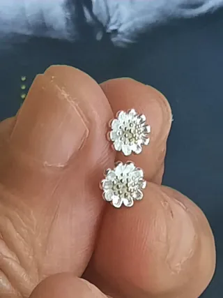 Pendientes plata con detalle flor
