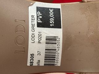 Sandalias LODI Beige y Doradas Tacon