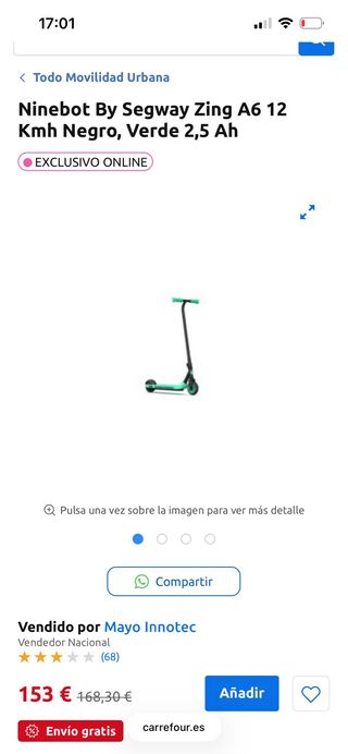 Patinete Eléctrico Ninebot Zing A6