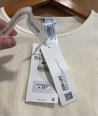 Jersey Zara Crop Top Pedrería Blanco XS