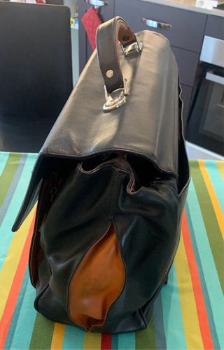 Cartella porta documenti in pelle nera