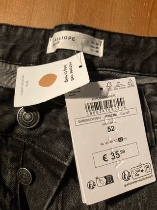 Jeans denim grigi neri slavato carrot baggy