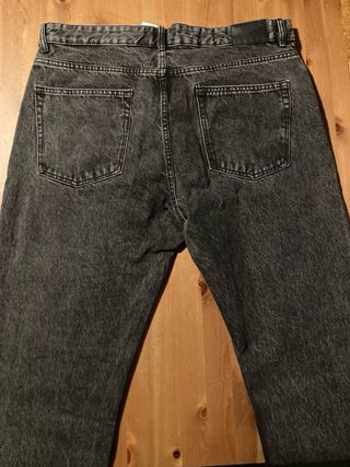 Jeans denim grigi neri slavato carrot baggy