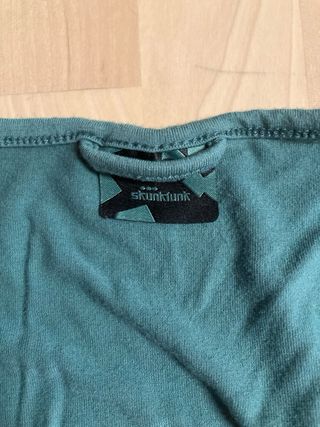 Camiseta Skunkfunk turquesa con fruncido