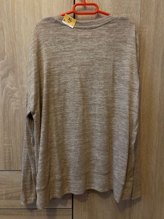 Jersey suave beige y marrón talla XL con etiqueta.