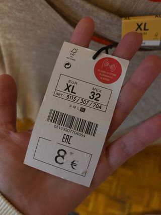 Jersey suave beige y marrón talla XL con etiqueta.