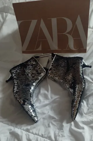 Botines Zara Lentejuelas Edición Limitada Talla 39