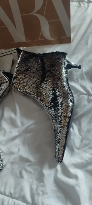 Botines Zara Lentejuelas Edición Limitada Talla 39