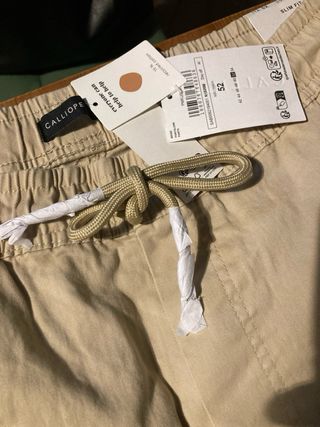Pantaloni cargo tuta beige