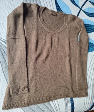 Jersey Zara marrón cuello redondo Talla M