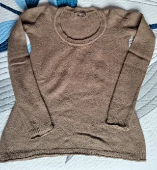 Jersey Zara marrón cuello redondo Talla M