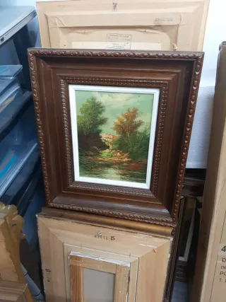 Cuadro de veleros en madera