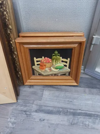 Cuadro de veleros en madera