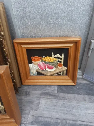 Cuadro de veleros en madera