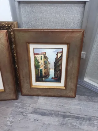 Cuadro de veleros en madera