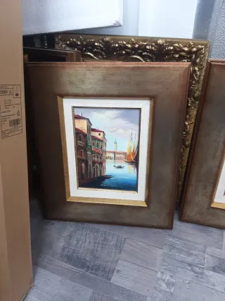 Cuadro de veleros en madera