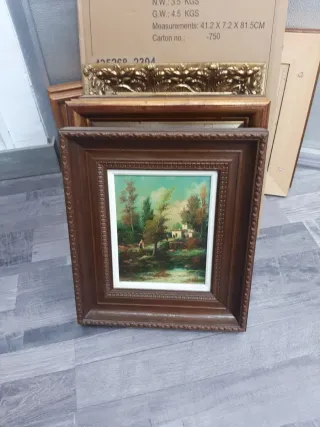 Cuadro de veleros en madera