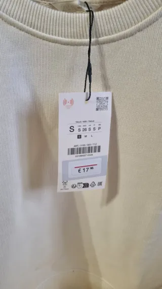 Sudadera Zara Blanca Talla S