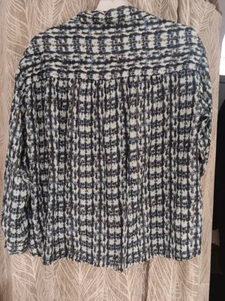 Camisa estampada Andam azul y blanco