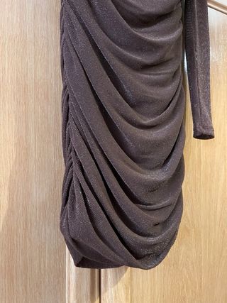 Vestido marrón drapeado