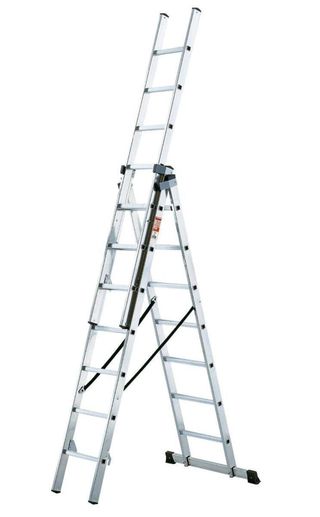 Rolan ESCALERA de Aluminio Plateado, 7 Pasos