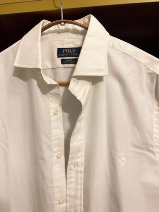 Camisa Polo Ralph Lauren Slim Fit Oxford Blanca