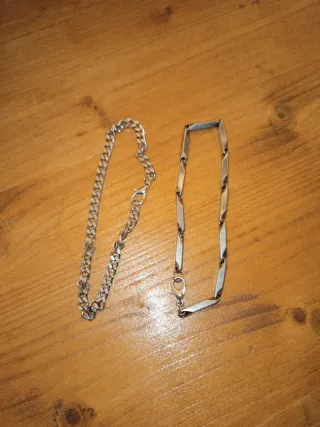 Braccialetti in argento stile cubano e maglie