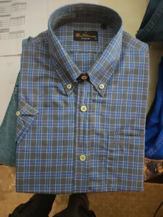 Camisa Ben Sherman Cuadros Azul/Gris Talla M