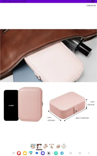 Joyero de viaje rosa y beige nuevo a estrenar