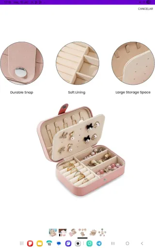 Joyero de viaje rosa y beige nuevo a estrenar