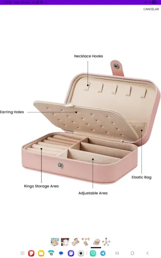 Joyero de viaje rosa y beige nuevo a estrenar