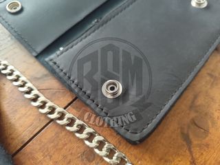 Portafoglio MasLoco nero con catena