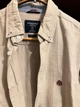Camisa Springfield Oxford Talla M Beige