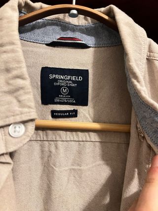 Camisa Springfield Oxford Talla M Beige