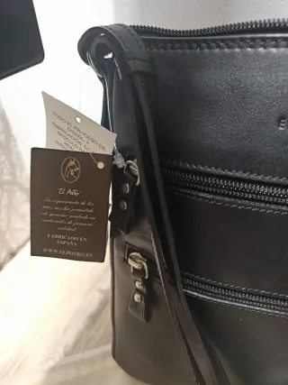 Bolso bandolera piel Del Potro negro