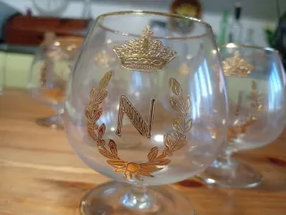 Set 6 Bicchieri Cognac Decorati Oro