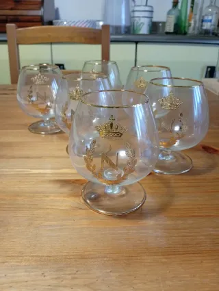 Set 6 Bicchieri Cognac Decorati Oro