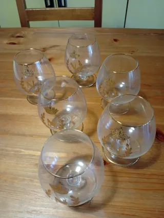 Set 6 Bicchieri Cognac Decorati Oro