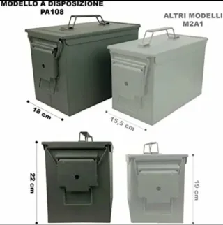 2 Cajas munición ejército (vacia) estancas