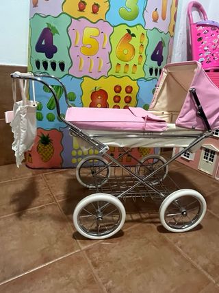 Coche de muñecas bblux rosa vintage