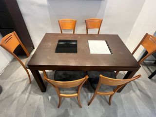 Mesa comedor + 6 sillas madera