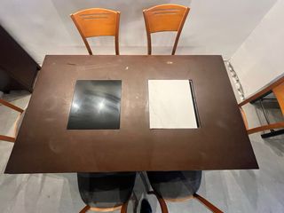 Mesa comedor + 6 sillas madera