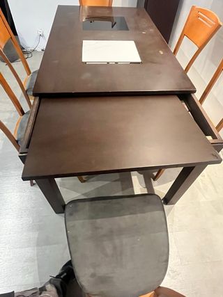 Mesa comedor + 6 sillas madera