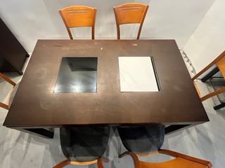 Mesa comedor + 6 sillas madera