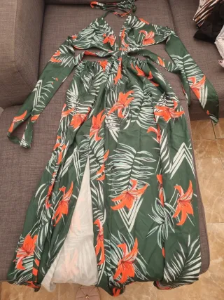 Vestido largo estampado floral