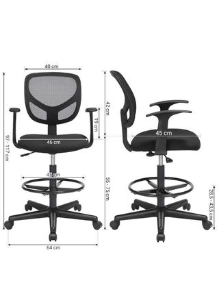 Silla SONGMICS giratoria negra OBN25BK