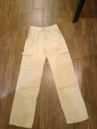 Jeans cargo beige donna