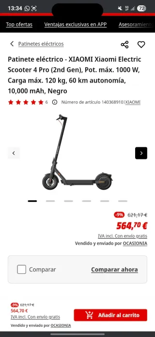 Patinete Eléctrico Xiaomi Pro 4 2nd Gen