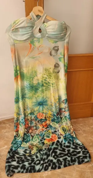 Vestido largo estampado floral
