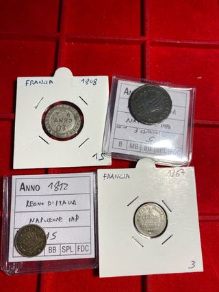 Lotto 4 monete Napoleone